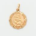  10k Gold Medium Ornate Saint Christopher Medal 