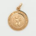  10k Gold Large Round Saint Christopher Medal 