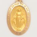 10k Gold Extra Large Oval Miraculous Medal (English) 