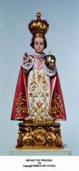  Infant Jesus of Prague Statue in Linden Wood, 24\" - 36\"H 