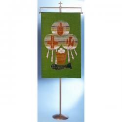  Banner Stand | 105\" | Steel | For Banners Up To 36\" W | Round Base 