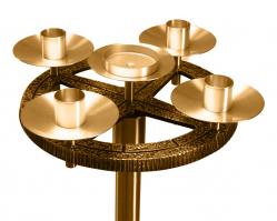  Advent Wreath | 16\" | Brass Or Bronze | Holds 5 Candles 