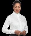  White Long Sleeve Tab Women's Clergy Shirt (Poly/Cotton) 