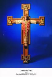  Christ the King/Christus Rex Corpus w/Byzantine Cross in Linden Wood, 48\" - 96\"H 