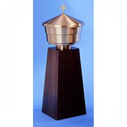  Freestanding Baptismal Font | 36\" | 32\" Bowl | Bronze | Walnut Base 