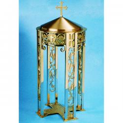  Baptismal Font | 33\" | Bronze | Removable Lid With Cross 