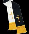  Reversible Pavillion Black/White Pulpit Stole With Cross (Polyester) 