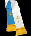  Reversible Pavillion Blue/White Pulpit Stole With Cross (Polyester) 