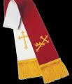  Reversible Pavillion Red/White Pulpit Stole With Symbol (Polyester) 