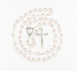  PINK 96 FACETED BEAD ROSARY 