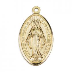  1 7/8\" GOLD PLATED MIRACULOUS MEDAL (25 PC) 