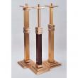  Fixed Combination Finish Bronze Paschal Candlestick w/Wood Column: 1120 Style - 1 15/16" Socket 