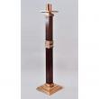  Processional Combination Finish Bronze Paschal Candlestick w/Wood Column: 1120 Style - 1 15/16" Socket 