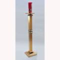  Combination Finish Bronze Floor Sanctuary Lamp w/Wood Column: 1120 Style - 48" Ht 