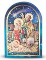  GOLD EMBOSSED STANDING NATIVITY SCENE WITH LAMB PLAQUE (2 PC) 