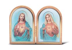  SACRED HEART OF JESUS AND IMMACULATE HEART OF MARY BI-FOLD PLAQUE 