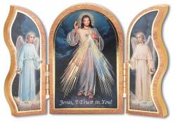  GOLD EMBOSSED DIVINE MERCY TRIPTYCH 