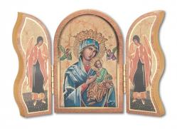  GOLD EMBOSSED OUR LADY OF PERPETUAL HELP TRIPTYCH 