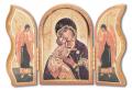  GOLD EMBOSSED OUR LADY OF VLADIMIR TRIPTYCH 