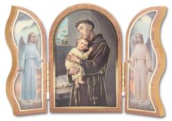  GOLD EMBOSSED ST ANTHONY TRIPTYCH 