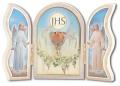  GOLD EMBOSSED WHITE COMMUNION TRIPTYCH 