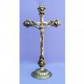  Standing Crucifix in Shiny Brass, 14.5" 