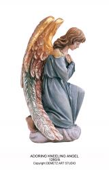  Angel Kneeling Right Statue in Fiberglass, 22\" - 48\"H 