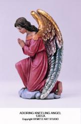  Angel Kneeling Left Statue in Linden Wood, 30\" & 48\"H 