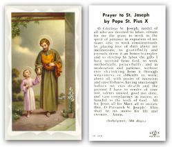  \"Prayer to St. Joseph by Pope St. Pius X\" Prayer/Holy Card (Paper/100) 