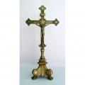  Antiqued Brass Standing Crucifix, 13" 