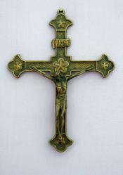  8 3/4\" Crucifix in Antiqued Brass 