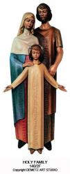  Holy Family Statue 3/4 Relief in Linden Wood, 54\" & 60\"H 