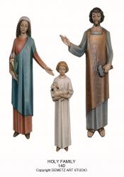  Holy Family Statue 3/4 Relief in Linden Wood, 30\" - 60\"H 