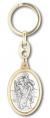 ST. CHRISTOPHER TWO TONE OVAL KEY CHAIN (3 PC) 
