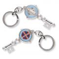  ST. BENEDICT ENAMELED SILVER KEY CHAIN (3 PC) 