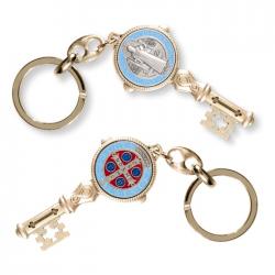  ST. BENEDICT ENAMELED GOLD KEY CHAIN (3 PC) 