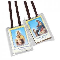  BROWN SCAPULAR WITH SACRED HEART OF JESUS (10 PC) 