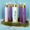  Emitte Advent Candela Set - 12" x 2" dia - 3 Blue 1 Pink With Christ Candle 