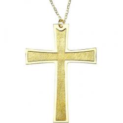  4 1/4\" Gold Plated Pectoral Latin Cross 