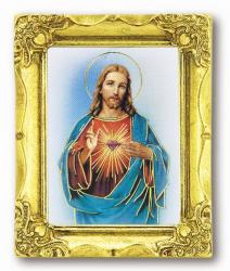  SACRED HEART OF JESUS ANTIQUE GOLD FRAME 