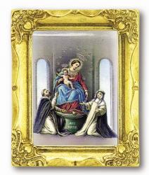  O.L. OF THE ROSARY ANTIQUE GOLD FRAME 