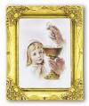  FIRST COMMUNION GIRL ANTIQUE GOLD FRAME 