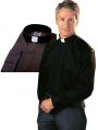 Black Long Sleeve Classico Clergy Shirt with Border (15 1/2"-33"-35") 