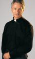  Black Classico Clergy Shirt with White Tab - Long Sleeve 