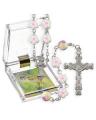  FLORAL SHAPE WHITE FIRST COMMUNION ROSARY 