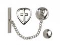  Heart with Silver Plate Tie Tac Set 