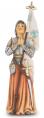  ST. JOAN OF ARC HAND PAINTED SOLID RESIN STATUE 
