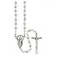  PETITE SILVER PLATED ROUND METAL BEADS ROSARY 