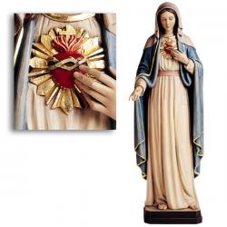  Immaculate/Sacred Heart of Mary Statue in Linden Wood, 48\"H 
