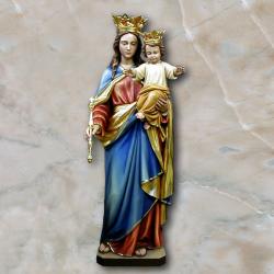 Our Lady Help of Christians w/Crown Statue in Linden Wood, 54\"H 